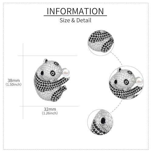 Image of Animal Brooches for Women Gold-Plated Panda /Bee /Snake /Elephant Pearl Brooch Lapel Pin Rhinestone Animals Brooch Jewelry for Mom Wife