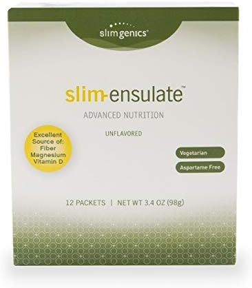 SlimGenics Slim-Ensulate | Essential Soluble Fiber Supplement - Prebiotic Powder Supports Bowel Health and Immune Function – Inulin Fiber with Key Vitamins to Enhance Weight Loss (30 Count)