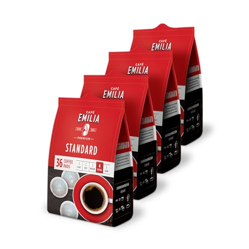 Emilia Classic Kaffeepads 4x36 Stück Aromatische & ausgewogene Pads für alle gängigen Padmaschinen