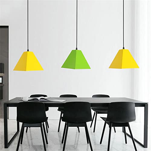 Lámparas de techo colgantes de metal con cable ajustable rojo y verde 2
