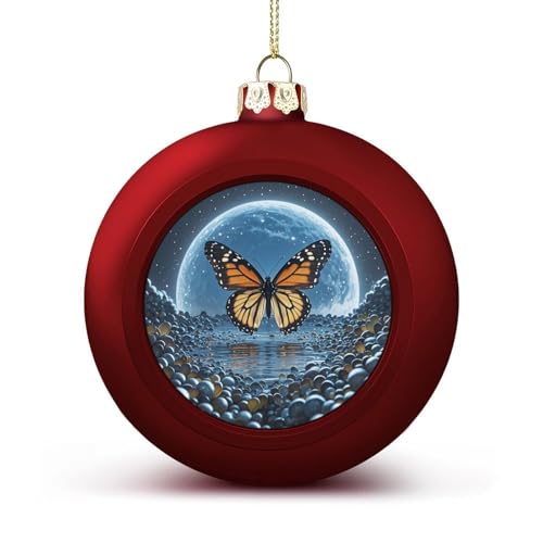 Petite boule de Noël, boules de Noël imprimées papillons volants, décorations d'arbre de Noël, décorations de boule d'Halloween