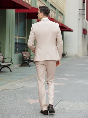 Image of Mens Suit Slim Fit 3 Piece Double Breasted Suit Men Formal Tuxedo Set Casual Wedding Prom Groom Suits