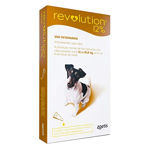 Antipulgas e Carrapatos Zoetis Revolution 12% para Cães de 5,1 a 10kg - 1 Pipeta