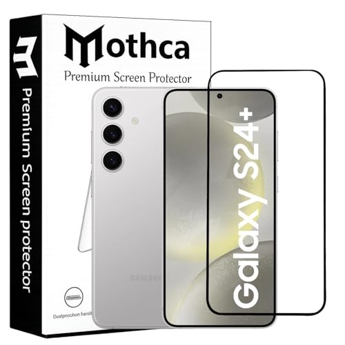 Image of Mothca Military-Grade Tempered Glass Screen Protector Compatible for Samsung Galaxy S24 Plus 5G with Edge to Edge Coverage - Case Friendly, Anti-Scratch & Bubble-Free Installation Kit