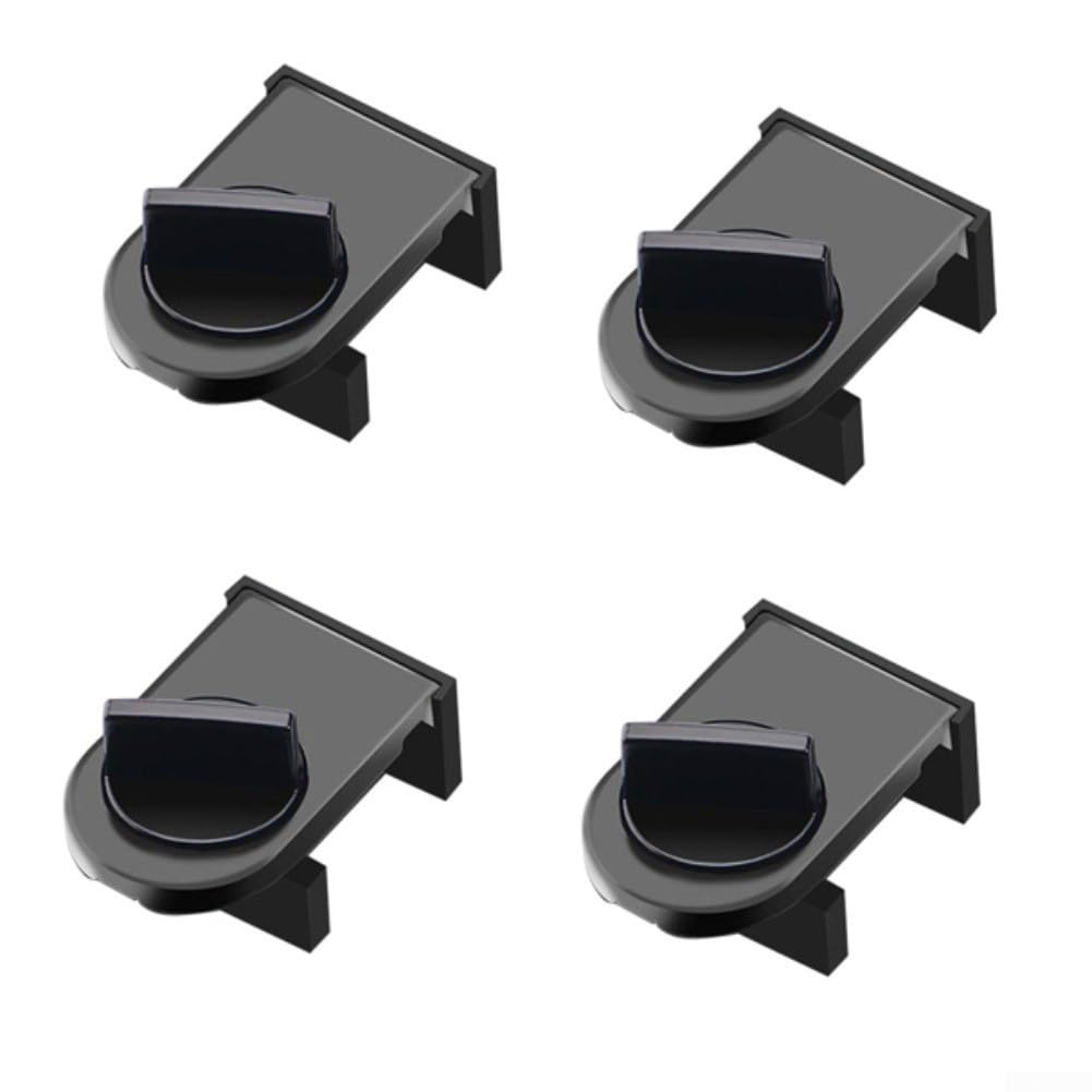 4 No-Drill Sliding Door Lock: Safety Window Lock With Anti-Fall Feature, For Home replacement-accessories(Black)