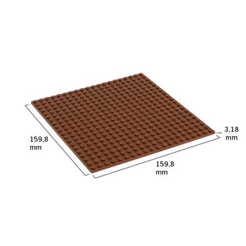 Image of Classic Baseplate - Building Kit for Toddlers & Kids - 20 x 20 Studs - 6.3 x 6.3 inches - Pack of 4 Baseplates - Compatible with Major Brands (Signal Brown)
