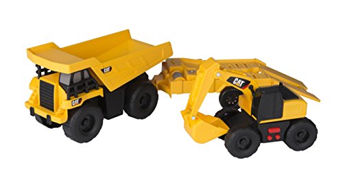 Toy State Light and Sound CAT Truck N' Trailer Dump Pulling Excavator Vehicle