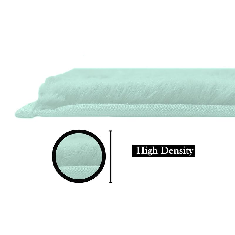 Image of Rabbit Fur Area Rug 6x8 Ft | Super Soft Plush Carpet with Anti-Slip Backing | Washable Luxury Rug for Bedroom, Living Room & Home Decor