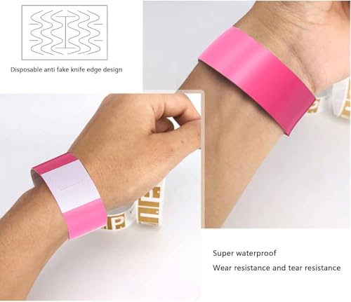 1000 Stück Eintrittsbänder, BetterJonny Wasserdicht Event Armbänder Papierarmbänder Bedruckbar Securebänder Ideal für Sicherheit bei Veranstaltungen Events Hochzeit (Lila)