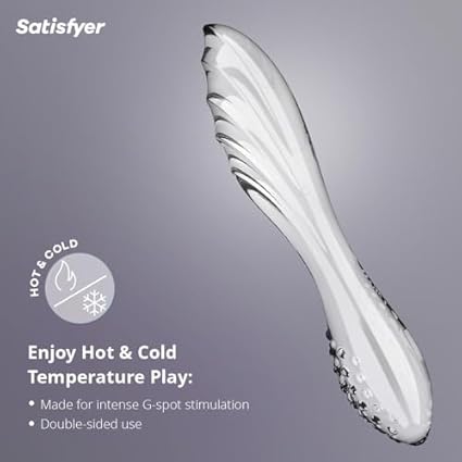 Satisfyer Dazzling Crystal 1 | 22 cm | Dildo de Punto G | Dildo de vidrio | Vidrio de borosilicato | Estructura de protuberancias para mayor estimulación | Eje ancho con estructura ondulada