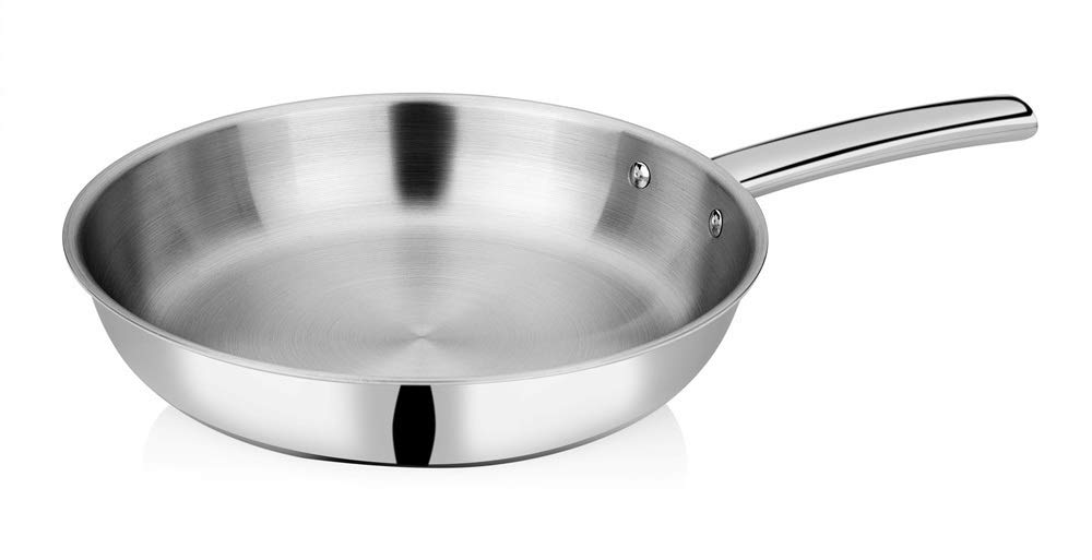 BHALARIA METAL CRAFT Stainless Steel Triply Fry Pan (Blue, 22cm)