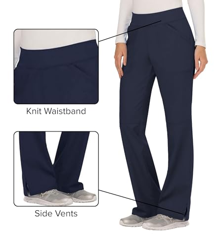 Image of Cherokee Women Scrub Pant with Straight Leg Pull-on Pant Medical Bottom with 4 Pocket & 2-Way Stretch Fabric - WW110