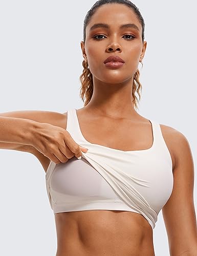 Image of CRZ YOGA Womens Butterluxe Strappy Longline Sports Bra - Padded Criss Cross Yoga Workout Crop Tank Tops