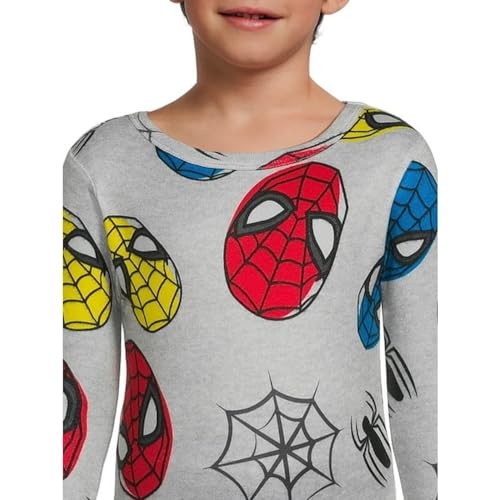 Spider-Man Toddler Boys' Long Sleeve Top and Pants Snug Fit Pajama 2-Piece Set (Size 4T-4) Grey4