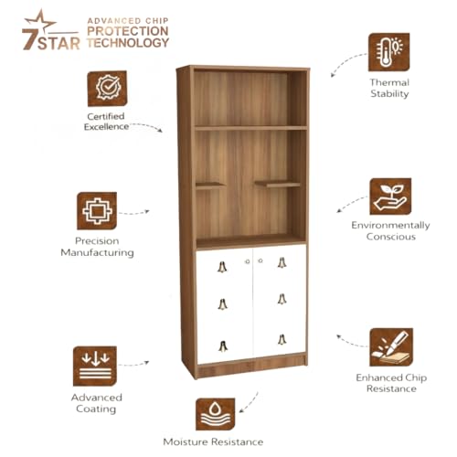 Image of OM Mandir, Temple Pooja Unit for Home with Storage Cabinet, Floor Standing Puja Room Altar,‎ Organize Spiritual Essentials & Offerings for Temple Living Room - Leon Teak 175 x 78 x 30 Cm