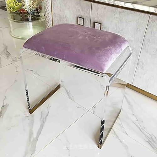 Tabouret moderne en acrylique violet pour chambre et salon chic