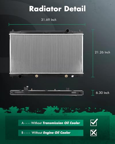 Image of SCITOO 13403 Engine Radiator for INFINITI for Q50 2014-2018 3.5L 3.7L