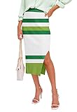 Caractéristiques : jupe midi moulante, taille haute élastique, jupe fendue sur le côté, tissu doux en tricot côtelé extensible, couleur unie, jupes crayon.