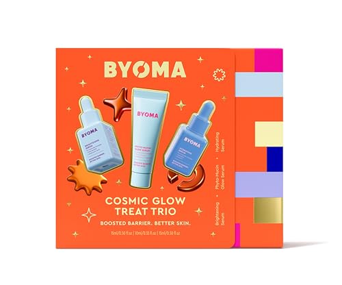 BYOMA Cosmic Glow Treat Trio Travel Size Skincare Set | Mini Brightening & Hydrating Serums + Phyto-Mucin Glow Serum | Gift Set & Holiday Essentials