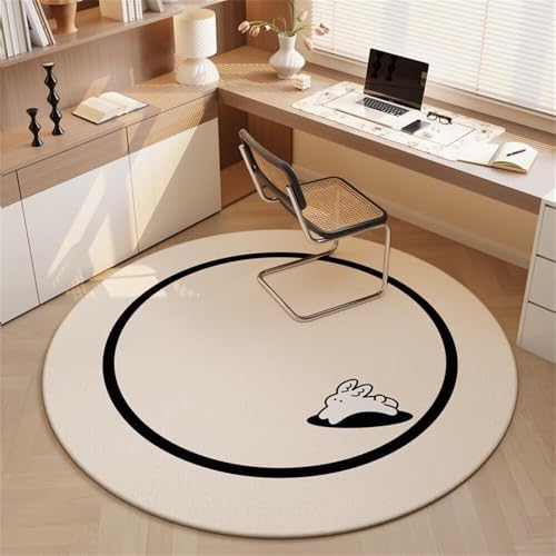 Tapete de madera para silla de computadora con diseño infantil de 80cm de diámetro 2