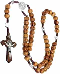 Rosario Hombre Rosario Católico Con Cruz - Collar De Cuentas Para Oración (53 Cm, Incluye Bolsa De Regalo) Rosario De Plata