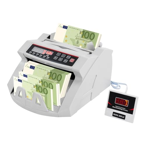 Contador de moedas com detetor de notas falsas, contador de notas com ecrã LED, 900 folhas/min, máquina de contagem de moedas para Euro Doller Libra