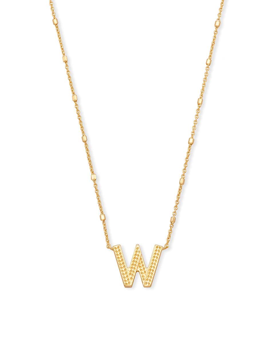 Letters A-Z Pendant Necklace for Women, Fashion Jewelry, 14k Gold-Plated Brass