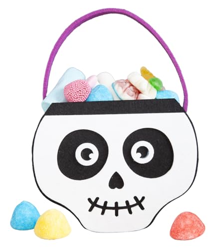 Rubies Bolsito fieltro portacaramelos Skull Esqueletos para niños y niñas, Accesorio, Complemento para disfraz, Truco o Trato para Halloween, Carnaval y Fiestas