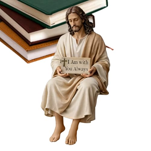 Small Jesus Figurine - Religious Handmade Decor, Am With You Always Jesus Figurine | For Office Car Desktop Shelf Cabinet Dashbo