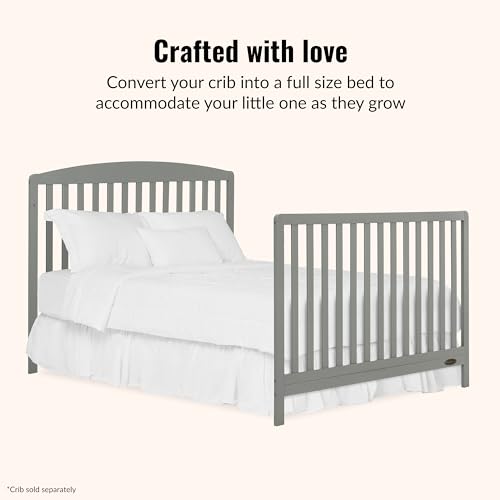 Image of Dream On Me Universal Crib to Full Size Bed Conversion Kit, Solid Wood Bed Rails for Select Convertible Cribs, Strong & Stable Support, Sea Grass