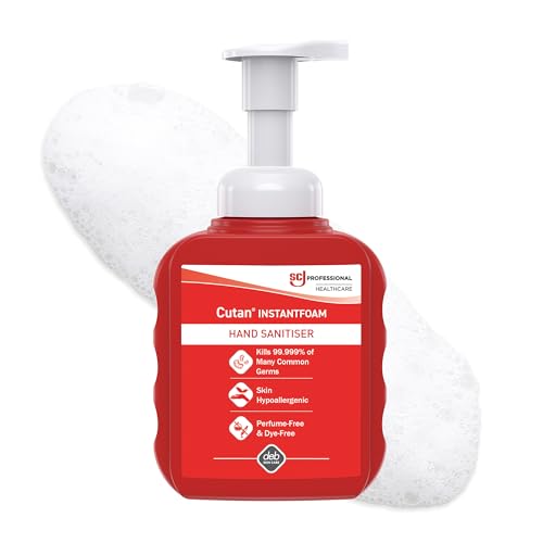 SC Johnson Professional Cutan InstantFOAM Alcohol-Based Foam Hand Sanitiser Full Virucidal Protection Non-Sticky Perfume Free Dye Free 400ml Bottle For Professional Use Only
