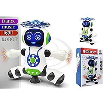Brinquedo Robô Musical 360 Graus Com Som E Luz Ótimo Presente Brinquedo Boneco Musical Com Luz Dance