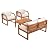 SAFAVIEH Outdoor DREN Natural Brown 4-Piece Set - Beige Seat Cushions Included