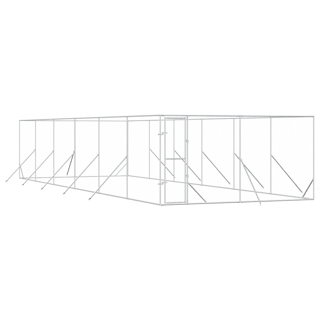 Hundezwinger für Kleintiere 4x12x2 m Silbern