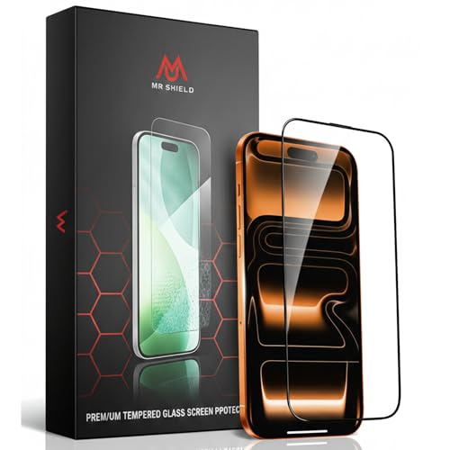 Image of Mr.Shield HD+ Screen Protector for iPhone 17 Pro Max, 9H Hardness Tempered Glass Screen Guard, Military Grade Protection, Easy Install, Case Friendly