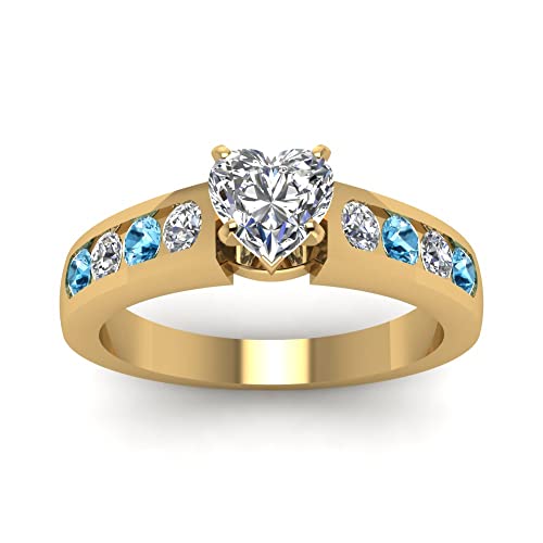 Bague fiançailles diamant et pierre de naissance en plaqué or jaune