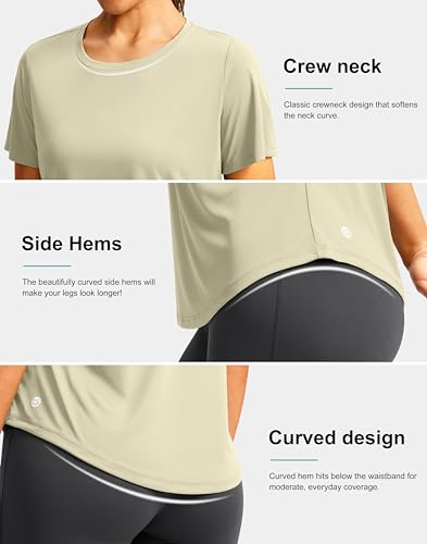 Image of Women's Short Sleeve Workout Shirts UPF 50+ Sun Protection T-Shirts Quick Dry Breathable Gym Running Hiking Tops for Women