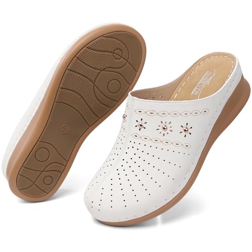 Image of SHIBEVER Clogs for Women Mules Comfortable: Slip On Closed Toe Casual Shoes | Cushioned Footbed All-Day Comfort Non Slip Platform Dress Shoes Breathable Upper for Walking Work Business Office Travel