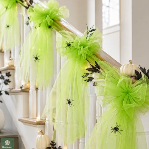 Image of Lime Green Tulle Fabric Roll 6 Inch x 100 Yards Tulle Ribbon