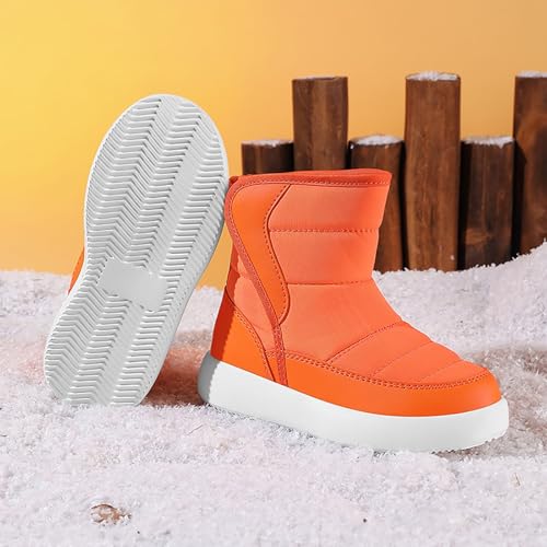 Boys Winter Boots Girls Non Slip Mid Calf Winter Shoes Outdoor Comfortable High Top Thickened Warm Shoes3