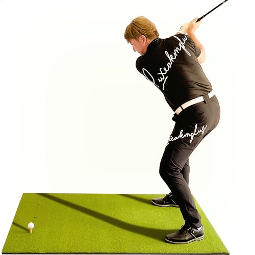 GolfStyle Golf Mat, Large, PGA Pro Supervised Model, 39.4 x 59.1 inches (100 x 150 cm), Golf Practice Mat, Bare Swing, Practice, Outdoor, Artificial Turf, PVC, Single Item