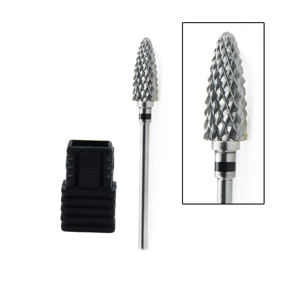 LATRAT 5 pezzi, Set di punte da fresa per unghie in acrilico, 2,35 mm, in tungsteno, per nail art, strumenti per manicure e pedicure, per uso domestico