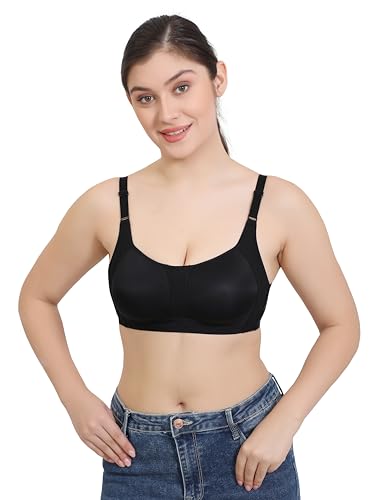 Image of GLAMORAS Nylon Blend Full Coverage Minimizer Everyday Bra for Women | Seamless, Wirefree, Padded Everyday Bra with Soft Cups | Size: 34-42, B Cup