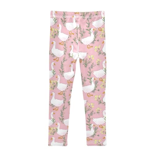Girls' Athletic Leggings Ankle Length Yoga Dance Pants Kids Teen 4T Goose2