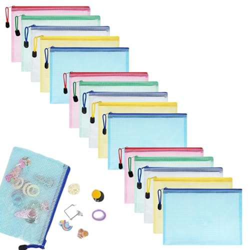15PCS A4 Zip Lock Bags Zip Bags A4 Zip Wallets Zip Pouch Mesh Bags A4 Document Wallet Document Wallets Zip Folder Zip Folders a4 Mesh Zipper Pouch Document Wallets A4 Zipper Bags Zip Wallets A4
