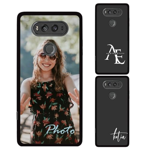 AESTHESTIFY Custom Case Compatible with LG V20 Personalized Photo - Customized Picture Logo Text Phone Cover, Protective Silicone TPU, Slim Soft Shell Unique Gift, Black