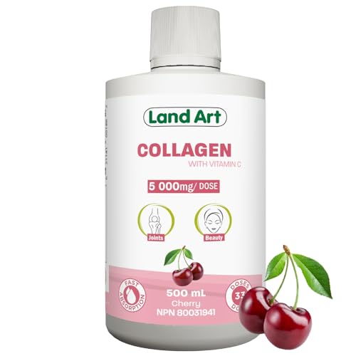 Collagen Supplement – Joint & Beauty Care Formula – Fast Action and Anti-Wrinkle – With Vitamin C – Cherry Flavour – 500ml – Non-GMO – Gluten Free – Sugar Free – Made in Canada