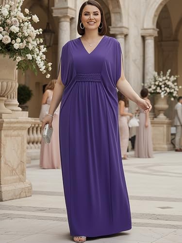 Image of KOH KOH Womens Long V-Neck Grecian Goddess Wedding Guest Maxi Dress Gown