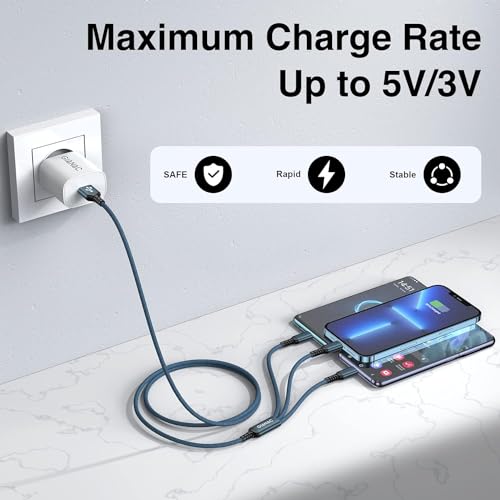 GIANAC Multi USB Kabel [3Stück 1.2M] ladekabel 3 in 1 schnellladekabel – Ansicht 2
