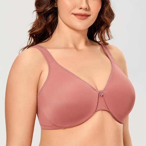 Image of CALVENA Women's Full Coverage Minimizer Bra | Plus Size, Underwire Support, Seamless Smooth Cups, U-Back